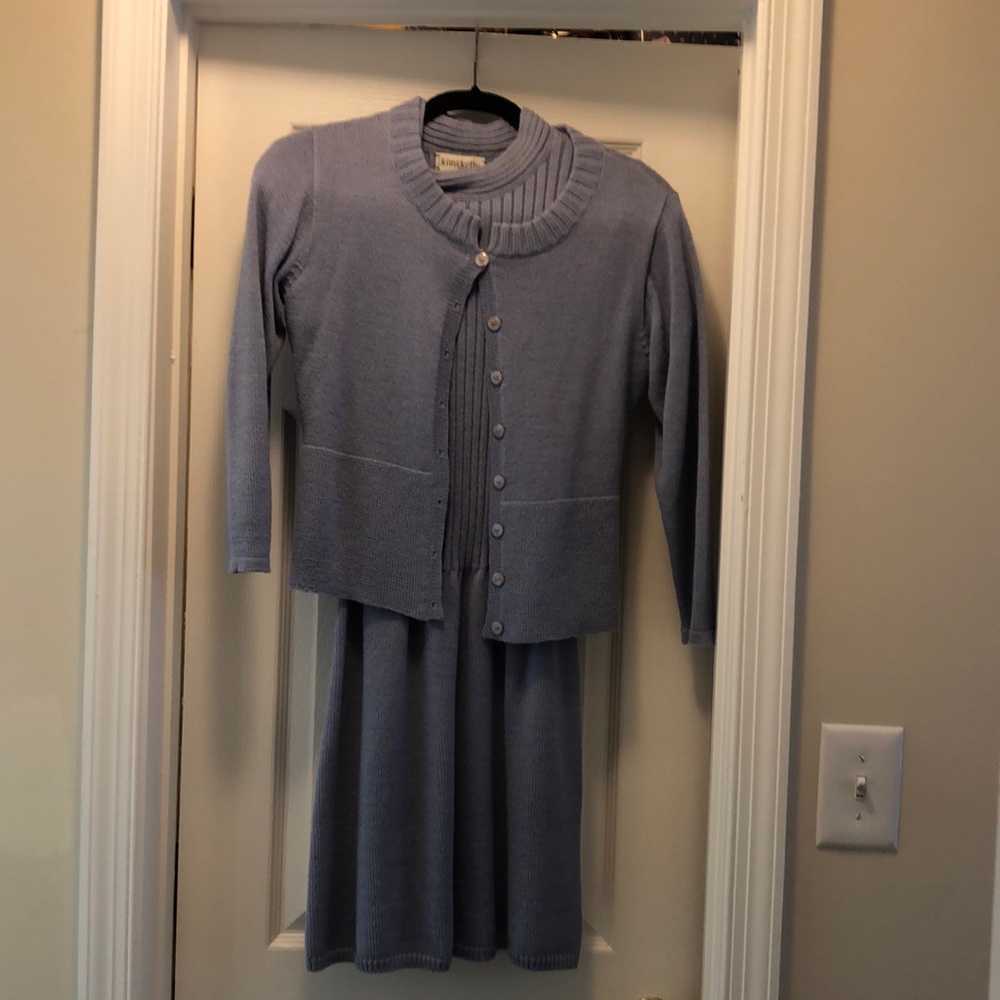 Kim & Kelly light blue wool dress and sweater.